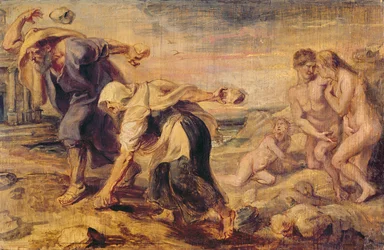 DeucalionとPyrrha Repeople the Worldの背後に石を投げることで、1636年頃